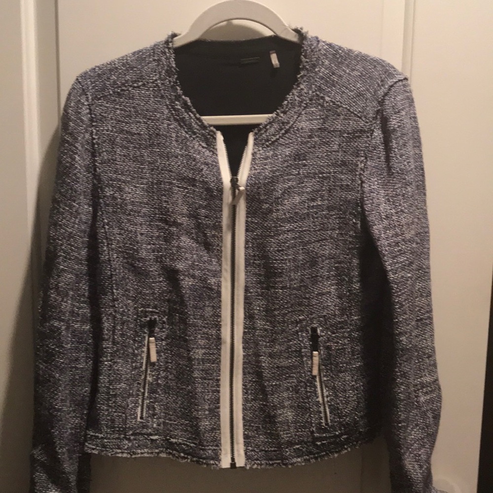 Blue and tan tweed jacket